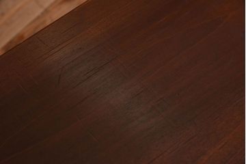 アンティーク家具　和製アンティーク　朴の木材天板　古材の質感が味わい深い鉄脚テーブル(作業台、アイアンテーブル)