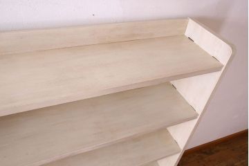 アンティークペイント家具　特大!ホワイトカラーが素敵な本棚(飾り棚、ディスプレイラック)