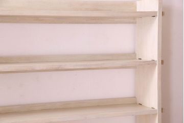 アンティークペイント家具　特大!ホワイトカラーが素敵な本棚(飾り棚、ディスプレイラック)