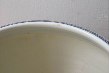 アンティーク雑貨　古民具・骨董　山水図で覆われたアンティーク瀬戸火鉢(鉢カバー)(3)