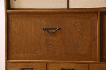 アンティーク家具　和製アンティーク　京都産　上品な佇まいの茶棚(茶箪笥、収納棚、食器棚)