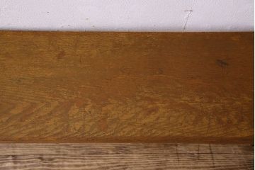 レトロ家具　昭和レトロ　ナラ材一枚板の重厚な鉄脚ベンチ(長椅子、アイアンベンチ)(1)