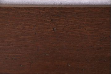 レトロ家具　昭和レトロ　ナラ材一枚板 古材の質感が味わい深い鉄脚ベンチ(長椅子、アイアンベンチ)(3)