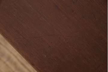 レトロ家具　昭和レトロ　ナラ材一枚板 古材の質感が味わい深い鉄脚ベンチ(長椅子、アイアンベンチ)(3)