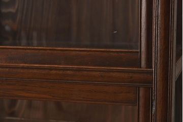 アンティーク家具　大正ロマン　桑材!小振りな三面ガラスケース(ショーケース、収納棚、陳列棚)