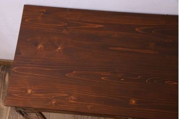 アンティーク家具　和製アンティーク　美しい結霜ガラス入りの箪笥ローボード(ローチェスト、収納棚)