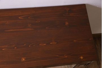 アンティーク家具　和製アンティーク　美しい結霜ガラス入りの箪笥ローボード(ローチェスト、収納棚)