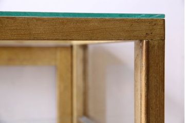 レトロ家具　昭和レトロ　4面ガラスの小振りなガラスケース(ショーケース、収納棚、陳列棚)