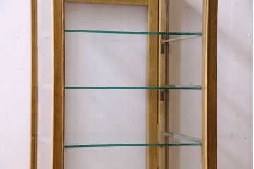 レトロ家具　昭和レトロ　4面ガラスの小振りなガラスケース(ショーケース、収納棚、陳列棚)