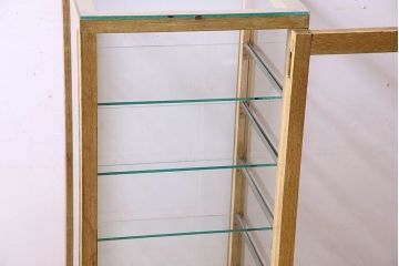 レトロ家具　昭和レトロ　4面ガラスの小振りなガラスケース(ショーケース、収納棚、陳列棚)