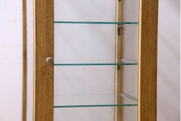 レトロ家具　昭和レトロ　4面ガラスの小振りなガラスケース(ショーケース、収納棚、陳列棚)