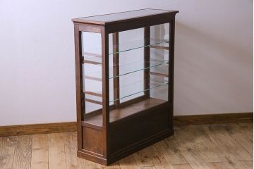 アンティーク家具　和製アンティーク　タバコ屋で使われていた薄型ガラスケース(ショーケース、収納棚、陳列棚)