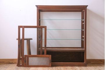アンティーク家具　和製アンティーク　タバコ屋で使われていた薄型ガラスケース(ショーケース、収納棚、陳列棚)