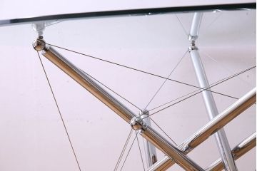中古　Cassina(カッシーナ)製　714　ガラステーブル(センターテーブル、ダイニングテーブル)(定価約67万円)