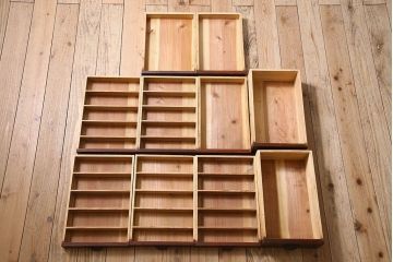 アンティーク家具　和製アンティーク　様々なサイズの引き出し付きの小引き出し(小物入れ、裁縫箱、収納箱)