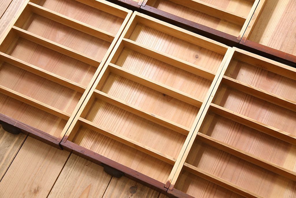 アンティーク家具　和製アンティーク　様々なサイズの引き出し付きの小引き出し(小物入れ、裁縫箱、収納箱)