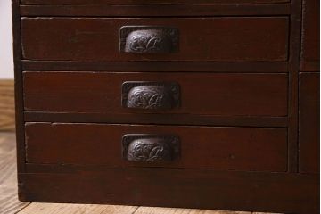 アンティーク家具　和製アンティーク　様々なサイズの引き出し付きの小引き出し(小物入れ、裁縫箱、収納箱)