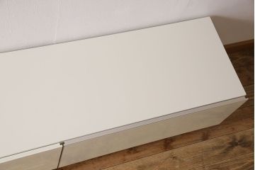 中古　ブランド家具　ixc.(イクスシー)製　BREATH　グロッシーホワイト　シアターボード(テレビ台)(定価約75万円)