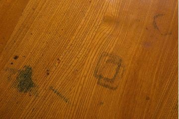 レトロ家具　昭和レトロ　古い木の質感が味わい深い薄型片袖机(デスク、在宅ワーク、在宅用学習机)