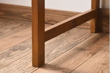 レトロ家具　昭和レトロ　古い木の質感が味わい深い薄型片袖机(デスク、在宅ワーク、在宅用学習机)