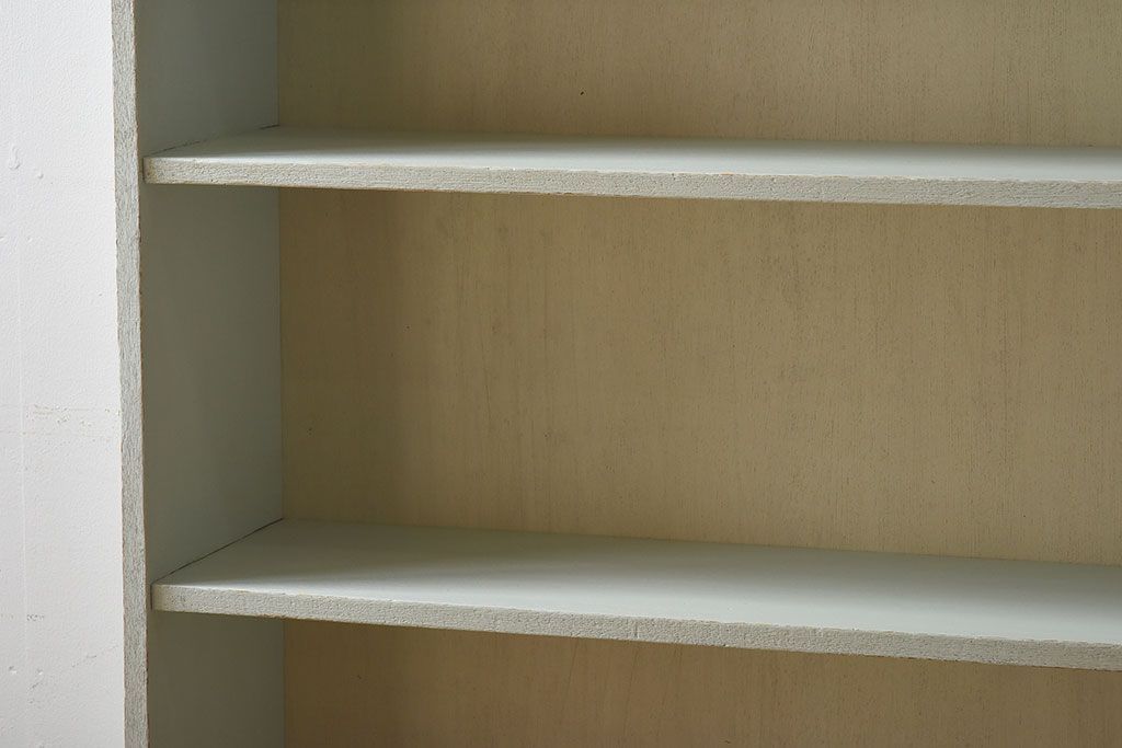 ペイント家具　さわやかなカラーが素敵な本棚(飾り棚、収納棚、ディスプレイラック、ブックケース)