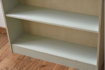 ペイント家具　さわやかなカラーが素敵な本棚(飾り棚、収納棚、ディスプレイラック、ブックケース)