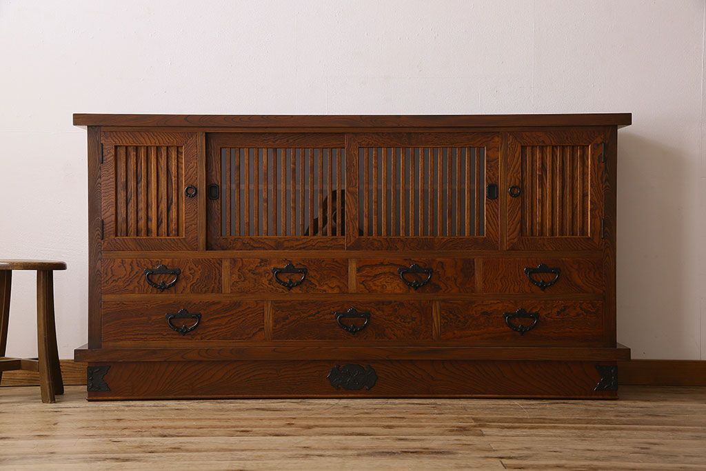 中古　伝統民芸家具　岩谷堂　和箪笥サイドボード(横型衣装箪笥)