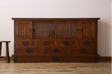 中古　伝統民芸家具　岩谷堂　和箪笥サイドボード(横型衣装箪笥)