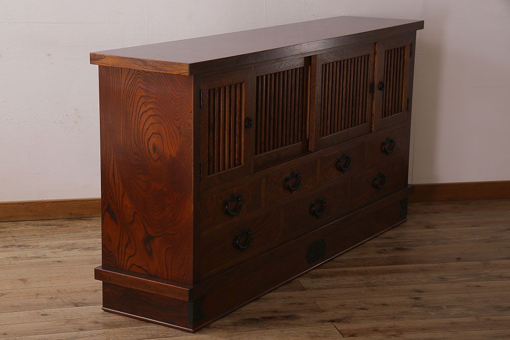 中古　伝統民芸家具　岩谷堂　和箪笥サイドボード(横型衣装箪笥)