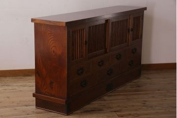 中古　伝統民芸家具　岩谷堂　和箪笥サイドボード(横型衣装箪笥)