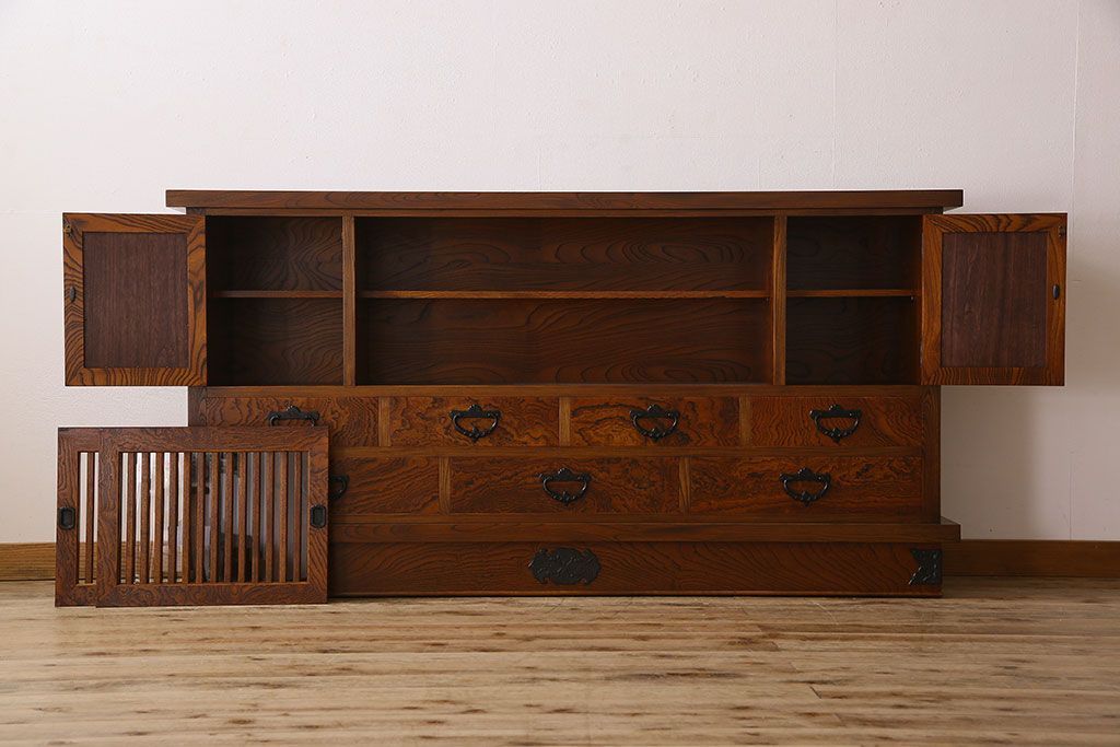 中古　伝統民芸家具　岩谷堂　和箪笥サイドボード(横型衣装箪笥)