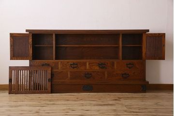 中古　伝統民芸家具　岩谷堂　和箪笥サイドボード(横型衣装箪笥)