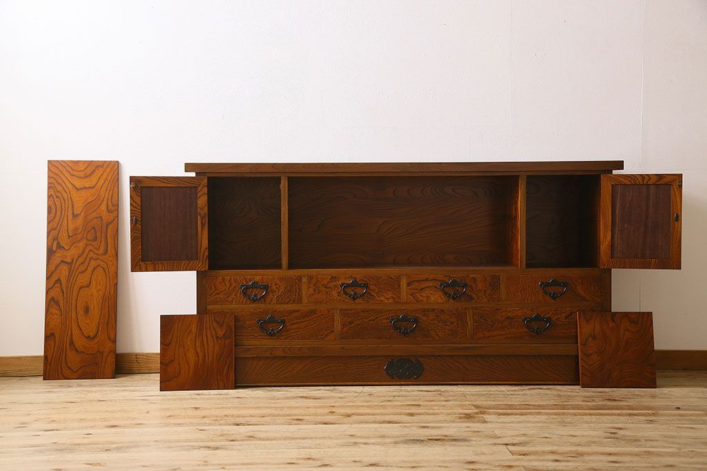 中古　伝統民芸家具　岩谷堂　和箪笥サイドボード(横型衣装箪笥)