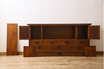 中古　伝統民芸家具　岩谷堂　和箪笥サイドボード(横型衣装箪笥)