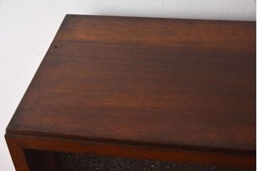 レトロ家具　昭和レトロ　作業台付き　美しいダイヤガラス入りの食器棚(収納棚)