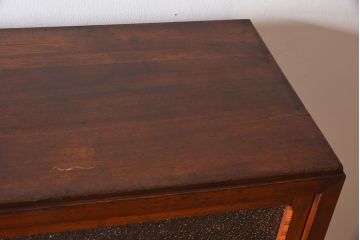 レトロ家具　昭和レトロ　作業台付き　美しいダイヤガラス入りの食器棚(収納棚)