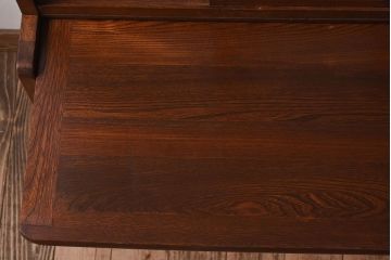 レトロ家具　昭和レトロ　作業台付き　美しいダイヤガラス入りの食器棚(収納棚)