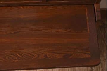 レトロ家具　昭和レトロ　作業台付き　美しいダイヤガラス入りの食器棚(収納棚)