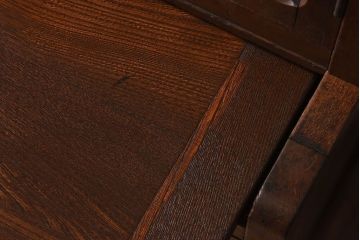 レトロ家具　昭和レトロ　作業台付き　美しいダイヤガラス入りの食器棚(収納棚)