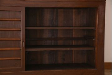 アンティーク家具　古民具・骨董　六尺　和モダンスタイル　古い重ね水屋箪笥(食器棚、収納棚)