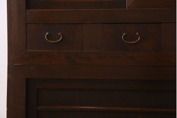 アンティーク家具　古民具・骨董　六尺　和モダンスタイル　古い重ね水屋箪笥(食器棚、収納棚)