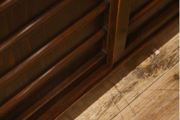 アンティーク家具　古民具・骨董　六尺　和モダンスタイル　古い重ね水屋箪笥(食器棚、収納棚)