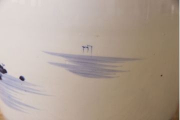 アンティーク雑貨　古民具・骨董　山水図が魅力的なアンティーク瀬戸火鉢(鉢カバー)(2)