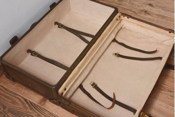 和製アンティーク　大振り　上質な本革トランク(収納箱)