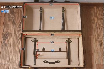 和製アンティーク　大振り　上質な本革トランク(収納箱)