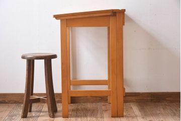 ヴィンテージ家具　イギリスビンテージ　温か味のある色味が素敵な折り畳みデスク(机、在宅ワーク、在宅用作業台)(1)