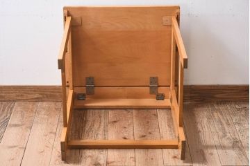 ヴィンテージ家具　イギリスビンテージ　温か味のある色味が素敵な折り畳みデスク(机、在宅ワーク、在宅用作業台)(2)