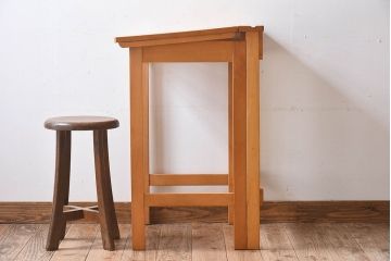 ヴィンテージ家具　イギリスビンテージ　温か味のある色味が素敵な折り畳みデスク(机、在宅ワーク、在宅用作業台)(2)