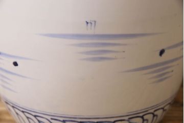アンティーク雑貨　アンティーク　山水図　古い瀬戸火鉢(鉢カバー)(1)