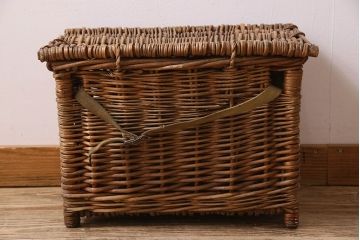 アンティーク雑貨　イギリスアンティーク　フィッシャーマンバスケット(小物収納箱)
